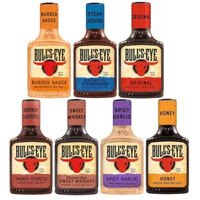 Abbildung von Bull&#039;s Eye Barbecue Grill Saucen Probier Set 7 verschiedene Sorten je 300ml