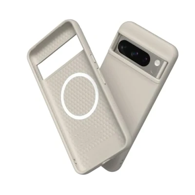 Abbildung von RhinoShield Case kompatibel mit [Pixel 8 Pro] SolidSuit MagSafe Stoßdämpfende &amp; schlanke Schutzhülle Premium Finish 3.5 Meter Fallschutz Sandbeige