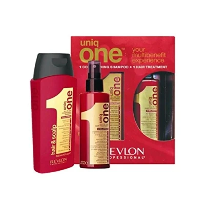 Abbildung von Revlon uniq one Duo Pack Conditioning Shampoo 300 ml + all in hair treatment 150