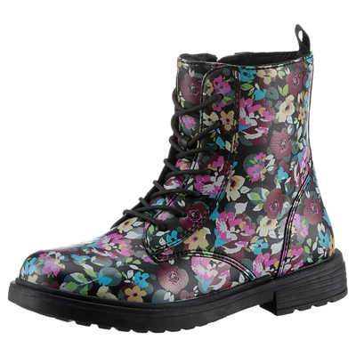 Abbildung von Geox Eclair GIRL Schnürstiefelette black/multicoloured für Kinder, Größe: 27, Black/multi coloured Schuhe