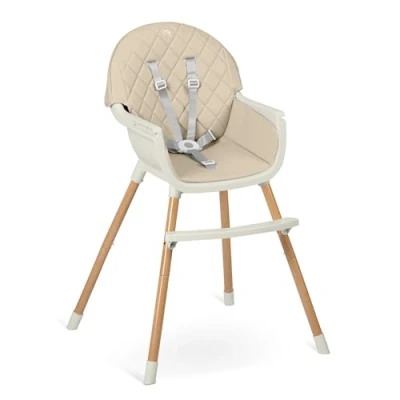 Abbildung von Nukido Hochstuhl Baby Kinderhochstuhl Essstuhl 3in1 Abnehmbares Tablett Verstellbar Sicherheitsgurt Stabil Pflegeleicht Babyhochstuhl Ab 6 Monaten Lilo Beige