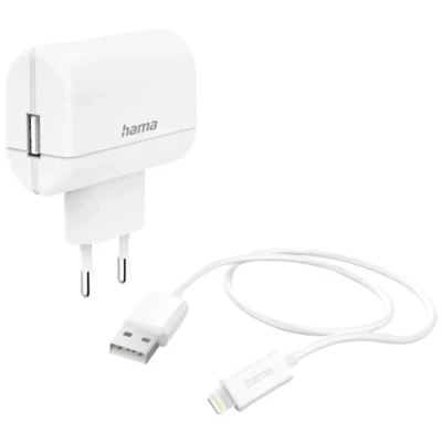 Abbildung von Hama 00201622 Ladegerät mit Ladekabel Micro USB, 12 W, 1,0 m, Schwarz