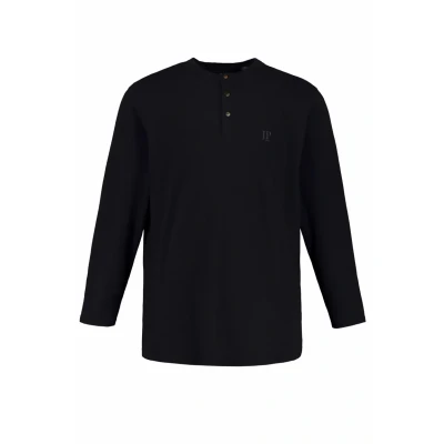 Abbildung von JP1880 BIG TALL Basic Henley Langarmshirt, Herren, Größe: 4XL, Dunkel marine
