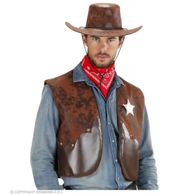 Abbildung von Widmann S.r.l. Kostüm Cowboy Weste für Herren mit Sheriffstern 7584W B