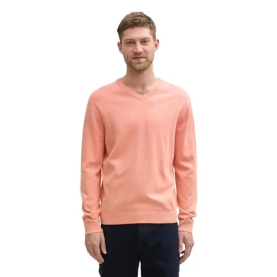 Abbildung von TOM Tailor Vneck Strickpullover, Herren, Größe: XL, Hazy coral rose melange