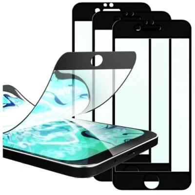 Abbildung von [HelloCase] 3er Pack Schutzfolie für iPhone 6 Plus / 6S Ganzbildschirm, Voll, Hybridglas, Flexibel, 5D Displayschutzfolie, Glas, Schutzfolie, Hochfest,