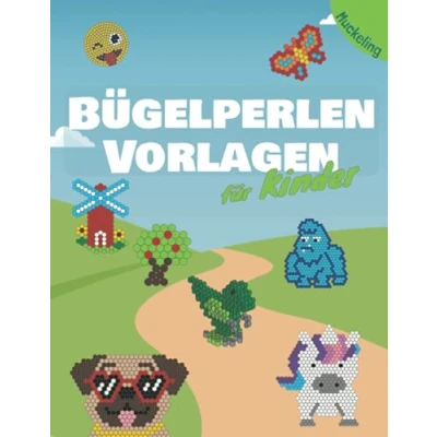 Abbildung von Bügelperlen Vorlagen für Kinder: Vorlagenbuch Jungs und Mädchen mit Tieren, Emojis, Fahrzeugen 3D Figuren