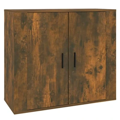 Abbildung von vidaXL Sideboard Schrank Anrichte Beistellschrank Kommode Mehrzweckschrank Standschrank Wohnzimmerschrank Räuchereiche 80x33x70cm Holzwerkstoff