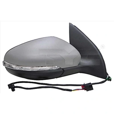 Abbildung von Außenspiegel Tyc 337 0174 links grundiert für elektr.Spiegelverstellung, asphärisch, beheizbar VOLKSWAGEN: GOLF 6