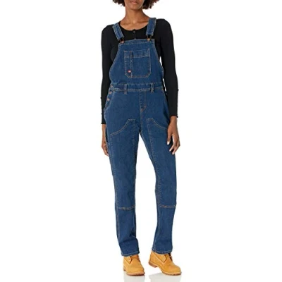 Abbildung von Dickies Damen Denim Double Front Bib Overalls, Dunkles Stone Wash, M EU