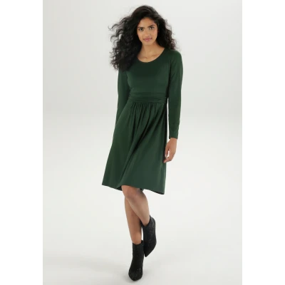 Abbildung von Aniston SELECTED Jerseykleid, mit V Ausschnitt in Wickeloptik und Bindedetail NEUE KOLLEKTION