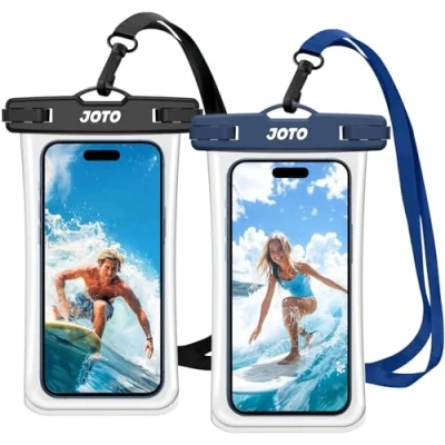 Abbildung von JOTO 2 Stück Wasserdicht Handyhülle,Unterwasser Hülle IPX8 Waterproof Handytasche für 7&quot; iPhone 16 15 14 13 12 11 Pro Max/Samsung Galaxy S23 Ultra S22 A54 und Weiteren bis 7 Zoll Schwarz/Navy