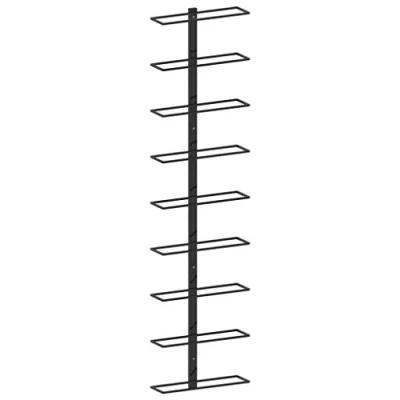 Abbildung von vidaXL Wand Weinregal für 9 Flaschen Flaschenregal Flaschenhalter Wandregal Hängeregal Flaschenständer Weinflaschenregal Schwarz Eisen