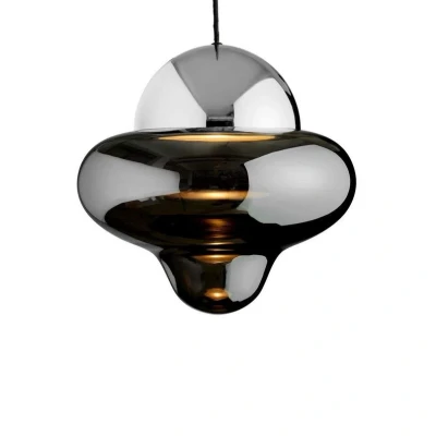 Abbildung von LED Hängeleuchte Nutty XL, rauchgrau / chromfarben, Ø 30 cm