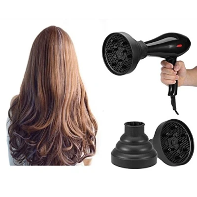 Abbildung von Universal Föhn Diffusor,Faltbarer Haartrockner Diffusor Haar Schlag Trockner Diffuser Hair Dryer Attachment Professioneller Frisiersalon Curling Wave Trocknende Werkzeuge(Schwarz)