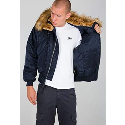 Abbildung von Alpha Industries 45P Hooded Custom Winterjacke, Herren, Größe: Medium, Rep blue