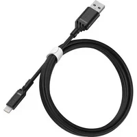 Abbildung von OtterBox verstärktes USB A auf Lightning Kabel, Mfi zertifiziert, Ladekabel für iPhone und iPad, Ultra Robust getestet Biegsamkeit Flexibilität, 1M, Schwarz