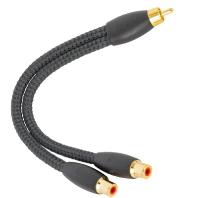 Abbildung von AudioQuest Y Splitter ein Cinch Stecker auf zwei Buchsen, 15,24 cm