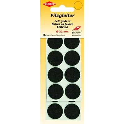 Abbildung von Kleiber Filzgleiter Ø=22m, selbstklebend, Polyester, schwarz, 2,2 x 0,3 cm