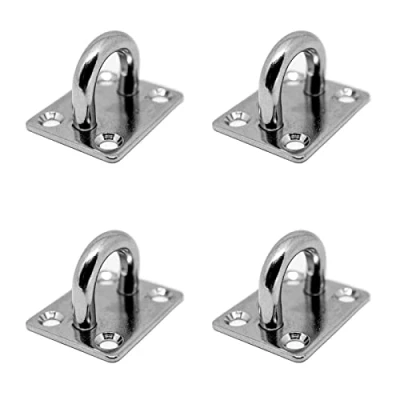 Abbildung von PRIOstahl Augplatten Zurröse Deckenöse Decksplatte Platte Mastplatte 40 x 50 mm 4 Stück Wandöse Schwerlast Ankerplatte Öse Sonnensegel Boxsack Seilzug aus Edelstahl V2A