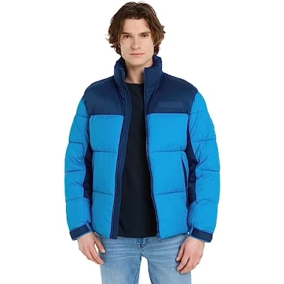 Abbildung von Tommy Hilfiger Herren Jacke Puffer Jacket Winterjacke, Blau (Cerulean Aqua), L