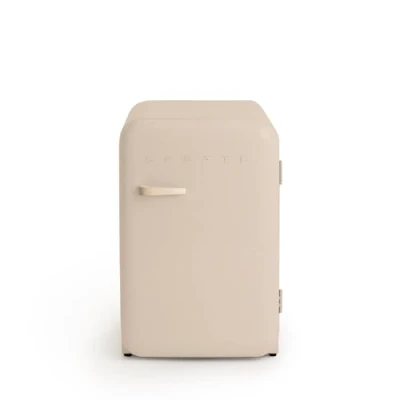 Abbildung von CREATE / RETRO FRIDGE 83.5 SAND/Kühlschrank in Sand, Griff Sand 98W, niedriger Verbrauch, 2 Ablagen, Temperaturregler, Flaschenhalter, 56x54x84cm