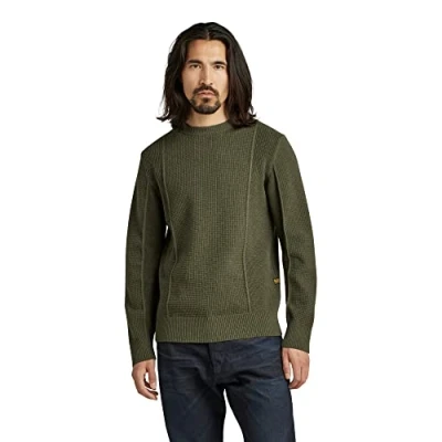 Abbildung von G STAR RAW Herren Structure Knitted Pullover, Grün (dk green D22349 D239 884), L