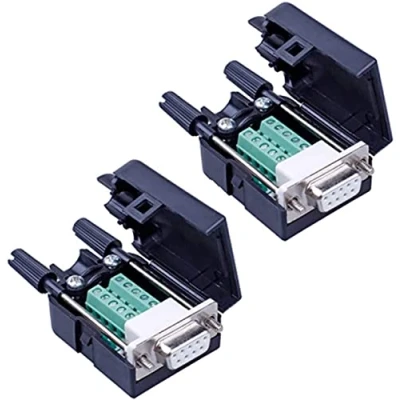 Abbildung von PENGLIN 2PCS DB9 Lötfreier RS232 D SUB Serielle bis 9 polige Anschlussklemme Stecker Adapter Steckverbinder Breakout Board mit Gehäuse Lange Schrauben Endrohr (2PCS Buchse)