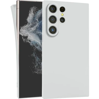 Abbildung von MyGadget Hülle kompatibel mit Samsung Galaxy S24 Ultra robuste Handyhülle TPU Case Slim Silikonhülle Back Cover Kratzfest Schutzhülle Matt Weiß