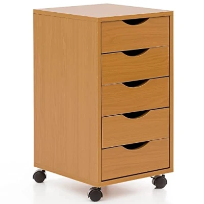 Abbildung von möbelando Rollcontainer WL5.924 33x64x38cm Buche MDF Holz, Schreibtisch Contain, 38 x 64 33 cm (B/H/L)