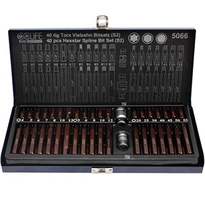 Abbildung von CCLIFE Steckschlüssel 40tlg XZN Innen Vielzahn Sechskant Torx Steckschlüsse Nuss Set S2