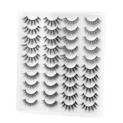 Abbildung von Künstliche Wimpern Natürlich Falsche 3d Fake Lashes Long Lang Natürlicher Look Katzenauge Cateye Make Up Mink Dicke Dramatisch 20paar 4 Stile by Glowing win