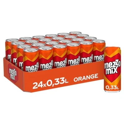 Abbildung von Mezzo Mix prickelnd erfrischendes Mischgetränk aus Cola und Orange Softdrink in stylischen Einweg Dosen (24 x 330 ml)