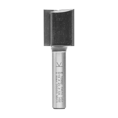 Abbildung von ENT 10992 Nutfräser HW, Schaft (S) 8 mm, Durchmesser (D) 18 NL 20 SL 32 GL 52 mit HW Grundschneide
