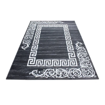 Abbildung von Designteppich Mäander Design, Carpettex, Läufer, Höhe: 12 mm, Modern Kurzflor Teppich Wohnzimmer Design Grau Pflegeleicht