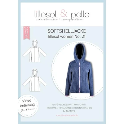 Abbildung von lillesol &amp; pelle Schnittmuster women No.21 Softshell Jacke in Größe 34 50 zum Nähen mit Foto Anleitung und Video