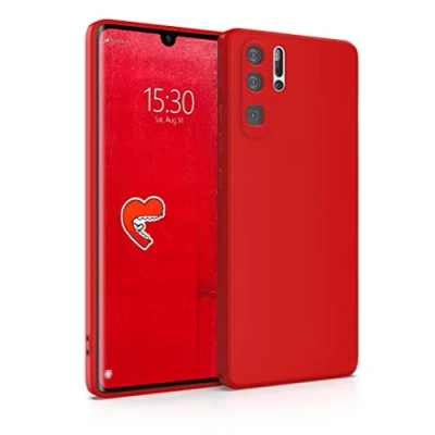 Abbildung von MyGadget Hülle für Huawei P30 Pro robuste Silikon Schutzhülle TPU Case Slim Silikonhülle Back Cover Kratzfest Handyhülle Matt Rot