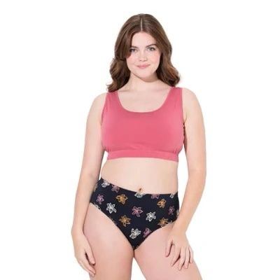 Abbildung von Ulla Popken Women&#039;s Bustier, breite Träger, Biobaumwolle BH&#039;s, Himbeere, 42/44