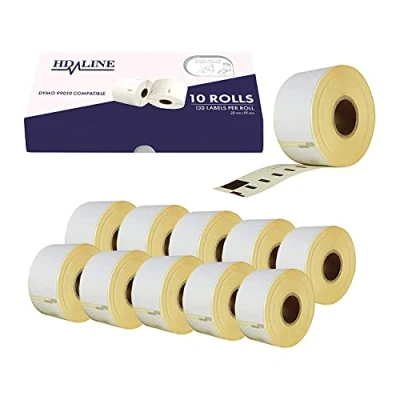 Abbildung von LEYF Etiketten für Dymo Labelwriter 99010 S0722370 89 x 28 mm 10 Rolle Pack 130 St. Je =1300 Etikette,Adressetiketten,Selbstklebend,Kompatibel &amp; Seiko Etikettendrucker