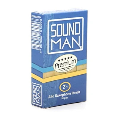 Abbildung von Soundman® Blättchen für Altsaxophon 10 Rohrblätter Saxophon Schachtel à Stück Stärke 2,5