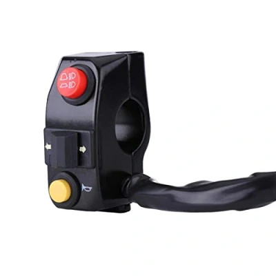 Abbildung von Qiilu 7/8&quot;Prze??czniki do monta?u na kierownicy motocykla z kierunkowskazem klaksonu High Low Beam Control (czarny