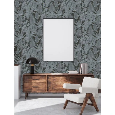 Abbildung von living walls Vliestapete &quot;Famous Garden Blätter Tapete Mustertapete Pflanzen Blattmotiv&quot;, matt, floral für Schlafzimmer Küche Wohnzimmer Design