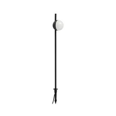 Abbildung von Lindby LED Erdspießleuchte Darleen, grau, Aluminium, Ø 10 cm
