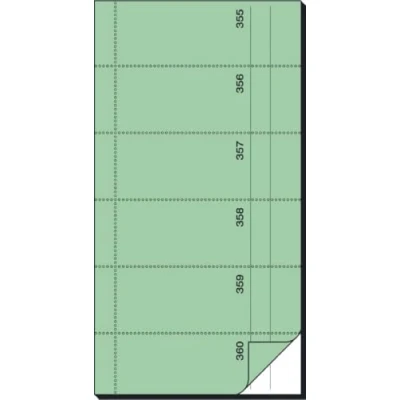 Abbildung von Sigel 5 x Bonbuch 360 Abrisse 105x200mm 65g/qm hellgrün mit Blaupapier 2x60 Blatt