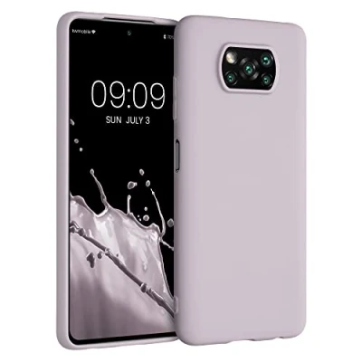 Abbildung von kwmobile Hülle kompatibel mit Xiaomi Poco X3 NFC/Poco Pro weiches TPU Silikon Case Cover geeignet für kabelloses Laden Purple Cloud