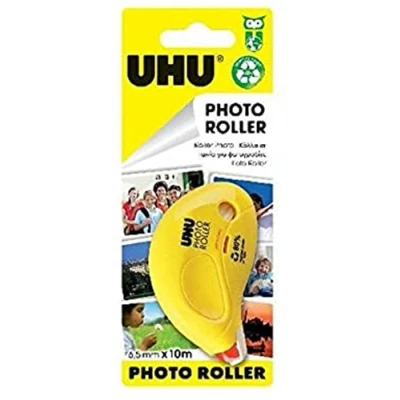 Abbildung von UHU Kleberoller PHOTO Roller, für dauerhaftes Verkleben von Fotos, 9,5 m x 6,5 mm