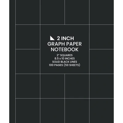 Abbildung von 2 Inch Graph Paper Notebook: Solid Black Lines, Extra Large Squares, 100 Pages (50 Sheets)