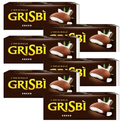Abbildung von MATILDE VICENZI Grisbi Cocco Italienische Biskuits mit Kokosnussfüllung 150g x 6 Pakete