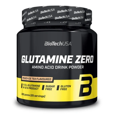 Abbildung von BioTechUSA Glutamine Zero 11g L Glutamin Post Workout Pulverformel Zuckerfrei 300g Pfirsich Eistee