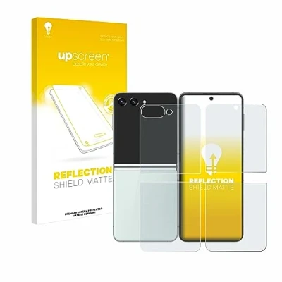 Abbildung von upscreen Entspiegelungs Schutzfolie für Samsung Galaxy Z Flip 5 (Display+Rückseite) Displayschutz Folie Matt [Anti Reflex, Anti Fingerprint]